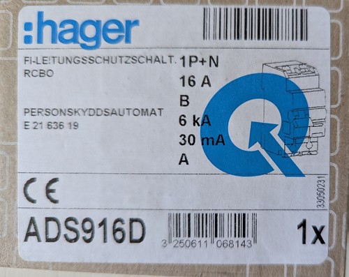 Hager schalter ads916d - fi/ls-schalter,